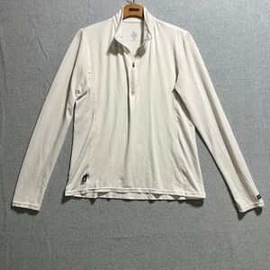 Kerrits Ice Fil Long Sleeve Riding Shirt White Quarter Zip Equestrian Mens L